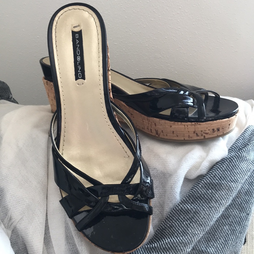 Bandolino black with cork bottoms